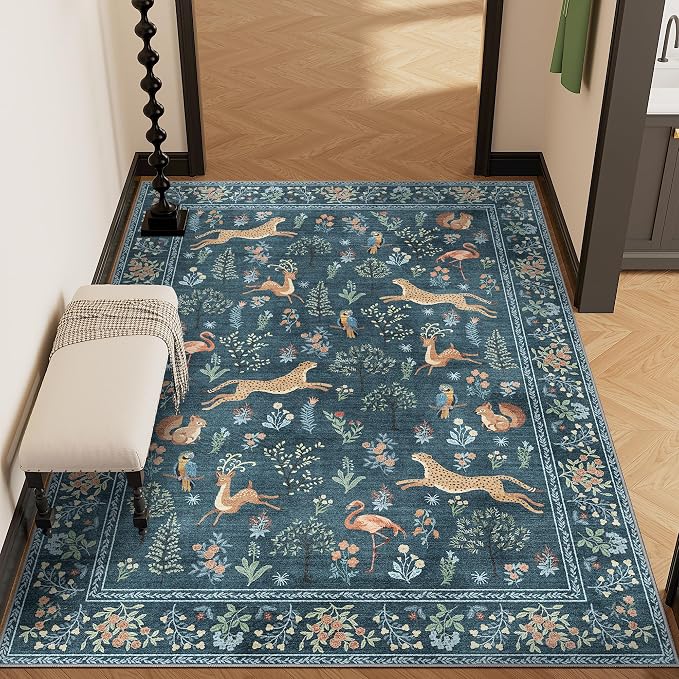 DUKINO 4x6 Rug, Washable Animal Area Rug - Image 5