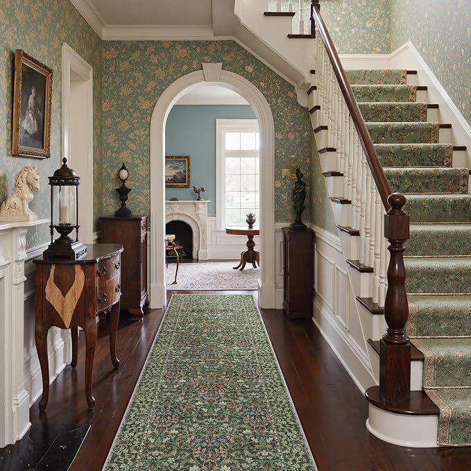 GENIMO Floral Washable Runner Rug 2’6” x 7’, Non-Slip Long Hallway Carpet - Image 5