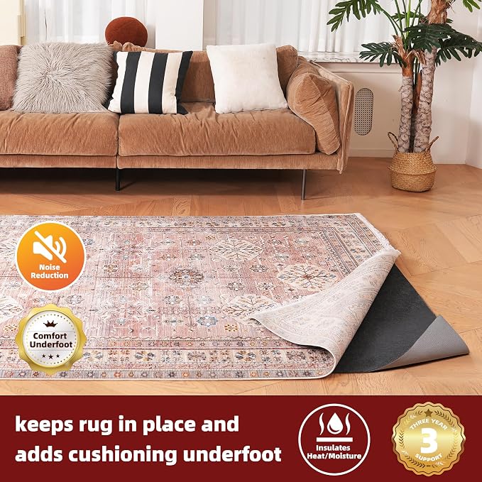 BAGAIL Felt and Natural Rubber Backing Rug Pads 1/4” Thick, 7.5 x 10 Ft Non - Image 2