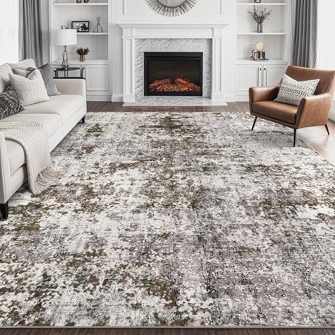 DMOYEST 9x12 Area Rug for Living Room, Washable & Non Slip Large Indoor Carpet by DMOYEST