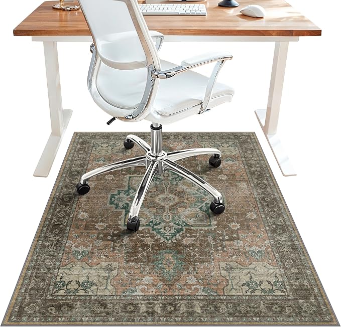 36"x60" Office Chair Mat for Hardwood Tile Floor, Under Desk Carpet Protector by BESBLEE
