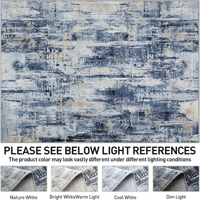 10x14 Area Rugs Washable Rug: Modern Abstract Living Room Rug Soft Anti-Skid - Image 6