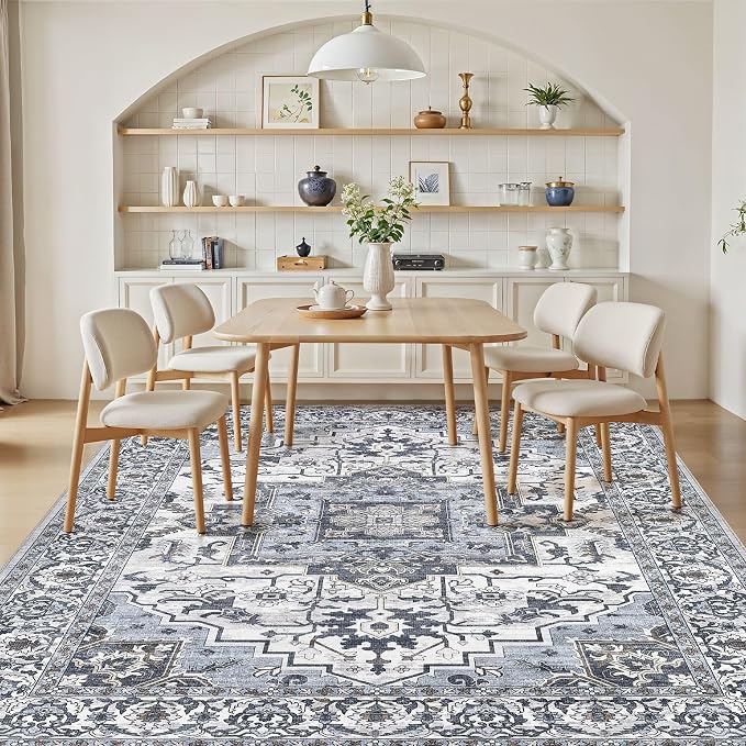 8x10 Area Rugs Living Room: Washable Vintage Rug Large Non-Slip Stain Resistant - Image 5