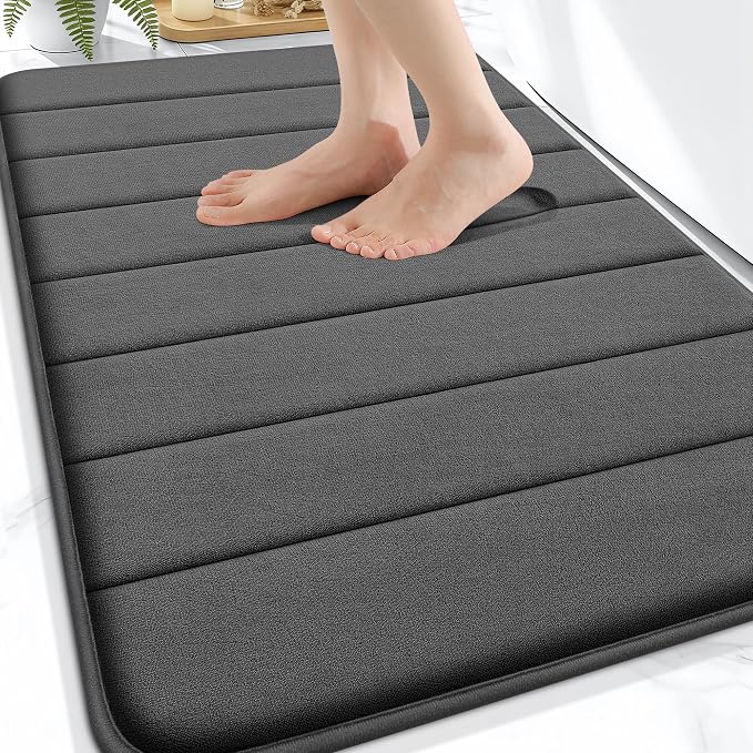 OLANLY Memory Foam Bath Mat 30x20, Super Soft Absorbent Bathroom Rugs, Quick Dry by OLANLY