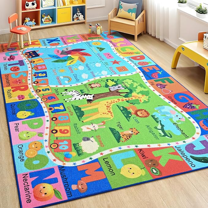Kids Rug for Playroom, 3x5 ABC Educational Carpet for Classroom, Fun Alphabet - Image 5