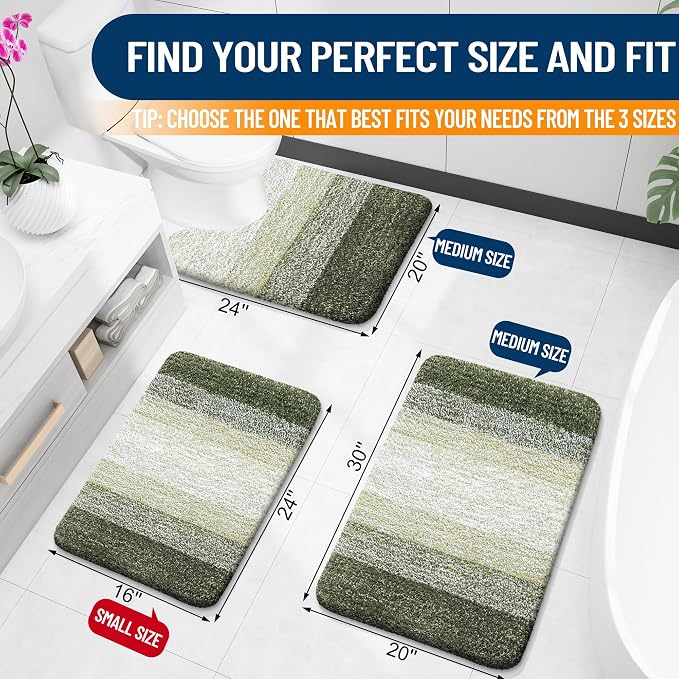 OLANLY Large Bathroom Rugs Mat 44x32, Extra Soft Absorbent Microfiber Bath Rugs - Image 2