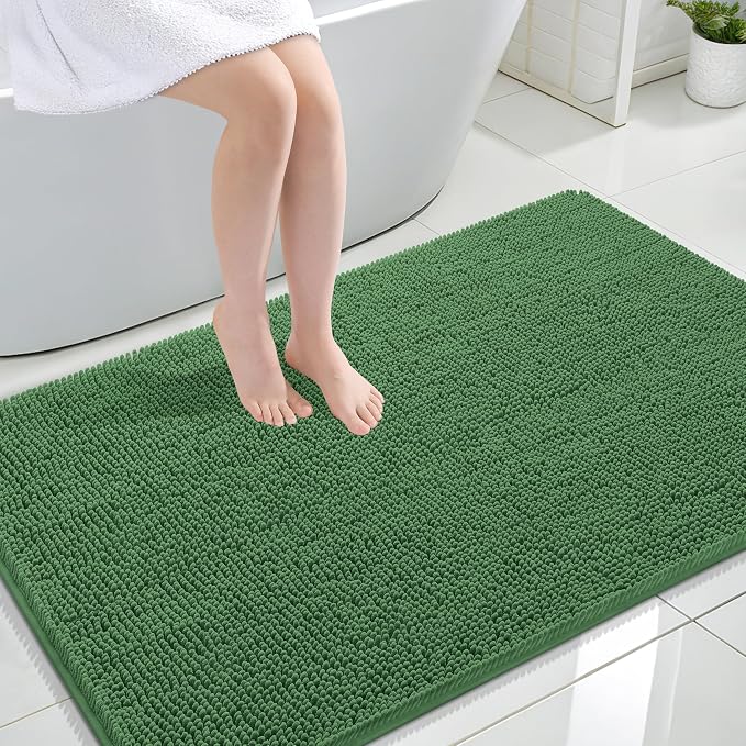OLANLY Large Bathroom Rugs 47x32, Extra Soft Absorbent Chenille Bath Rugs by OLANLY