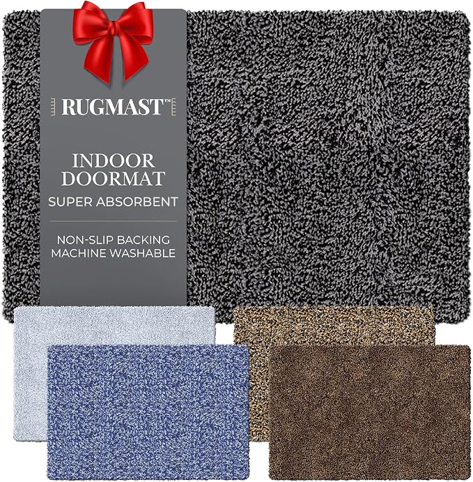 Premium Microfiber Indoor Door Mat – 32"x48" Washable Entry Mat, Waterproof by RugMast