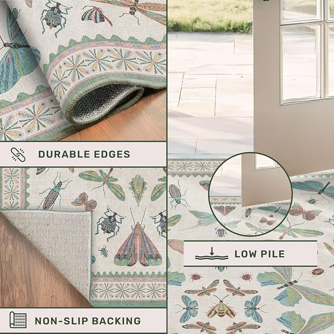 Washable Sage Green Large Entryway Rug, 3x5 Area Rugs - Image 5