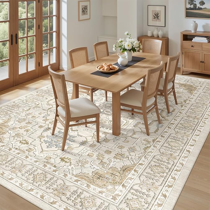 befbee 8x10 Area Rug for Living Rooms, Stain Resistant Neutral Washable Rugs - Image 9
