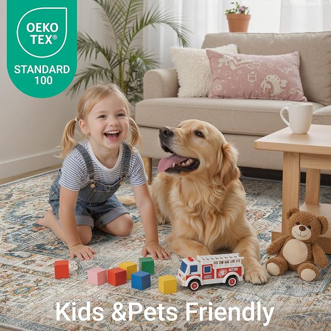 befbee 9x12 Area Rug, Ultra-Thin Washable Rugs - Image 9
