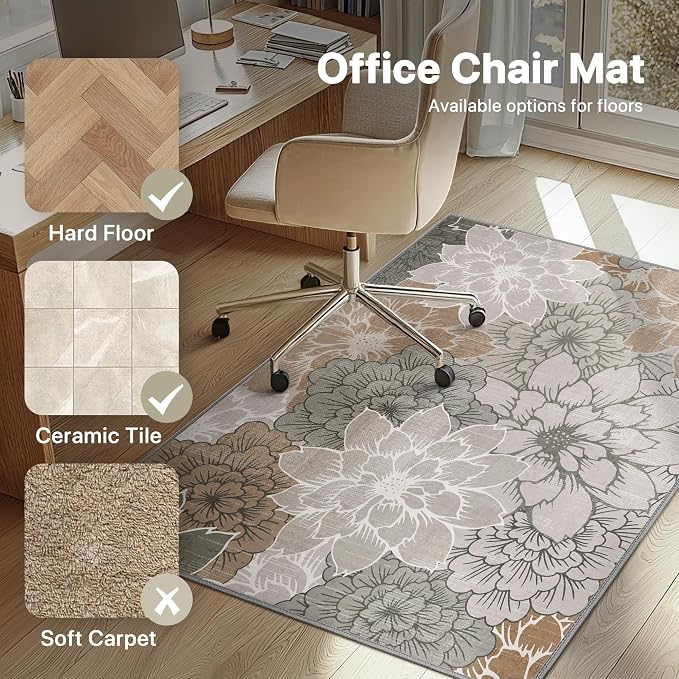 48"x72" Office Chair Mat for Hardwood Tile Floor, Under Desk Carpet Protector - Image 3