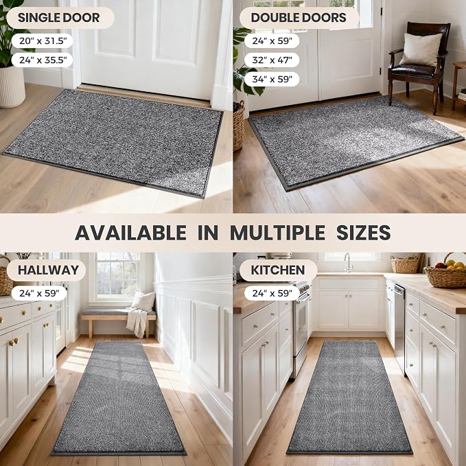 PURRUGS Dirt Trapping Door Mat 32" x 47", Non-Slip Machine Washable Entry Rug - Image 9