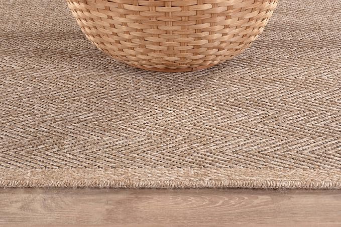 CAMILSON Easy Jute Rug 5x7, Indoor Outdoor Natural Color Fiber Area Rugs - Image 8