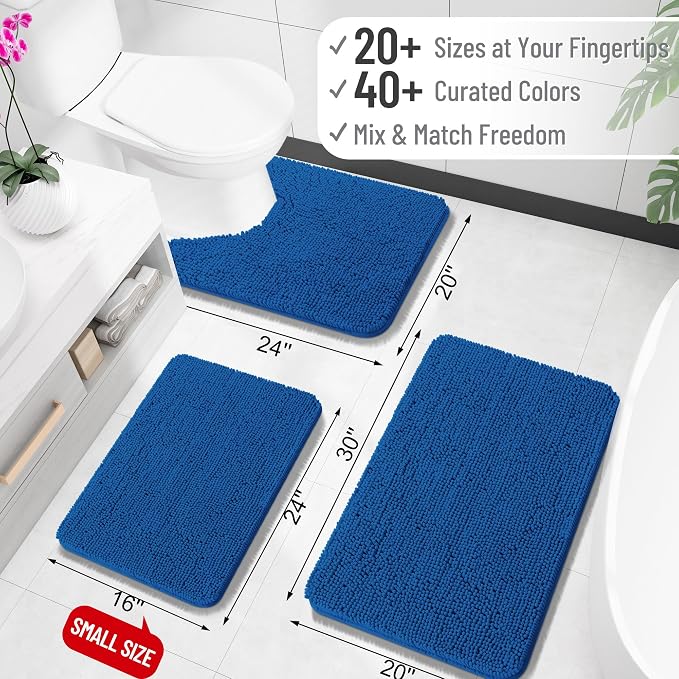 OLANLY Large Bathroom Rugs 40x24, Soft Absorbent Chenille Bath Rugs, Rubber - Image 2