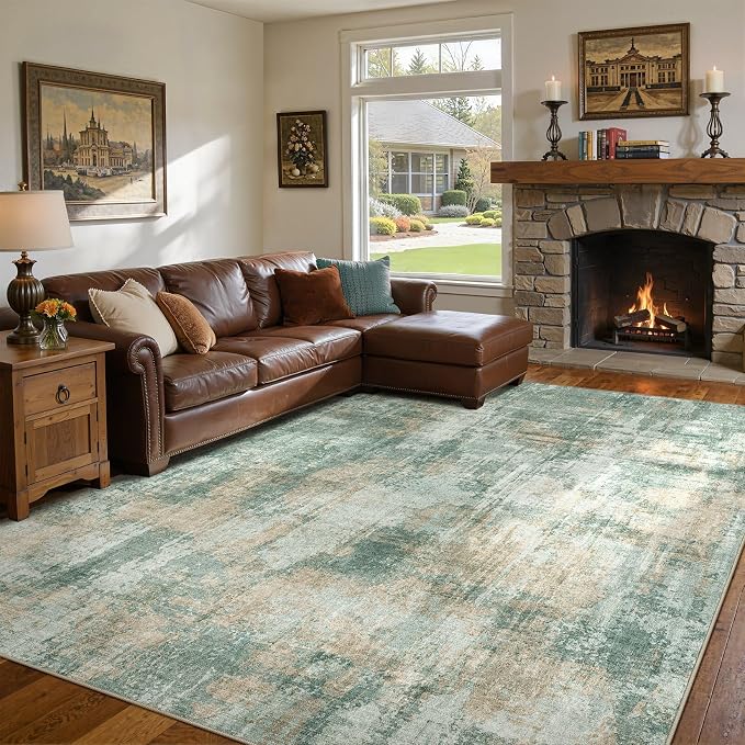 DMOYEST 9x12 Area Rug for Living Room, Washable & Non Slip Large Indoor Carpet by DMOYEST