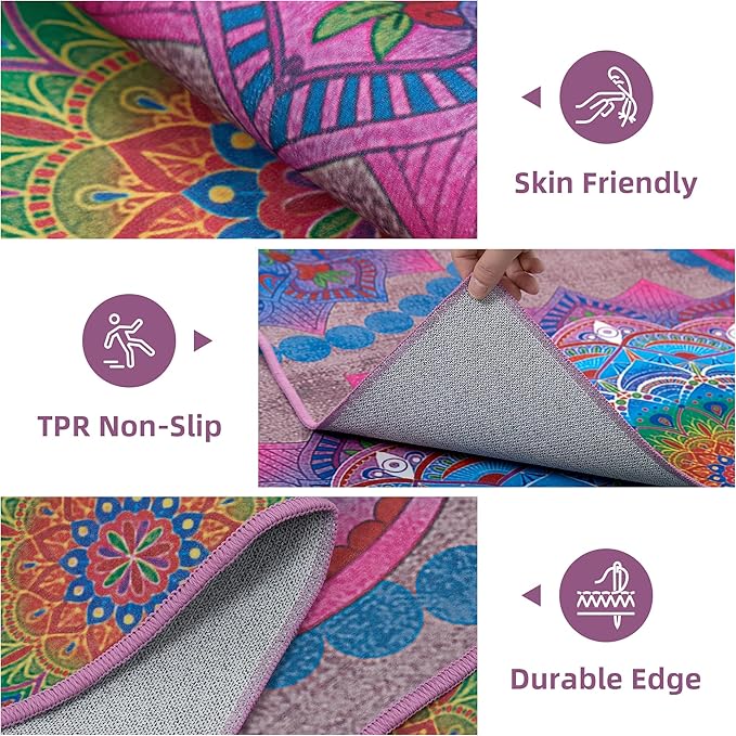 Arenarug Meditation Indoor Outdoor Rug 8x10 ft Mandala Pattern Rug Boho Style - Image 5