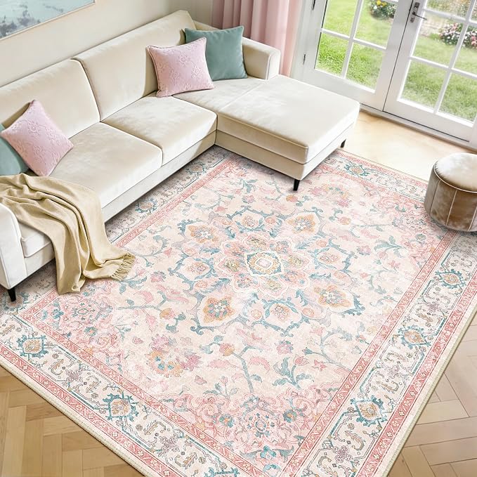 CAPALOCA Machine Washable Rugs Nursery Rug 8x10 Cute Girl Non Slip Low Pile - Image 9