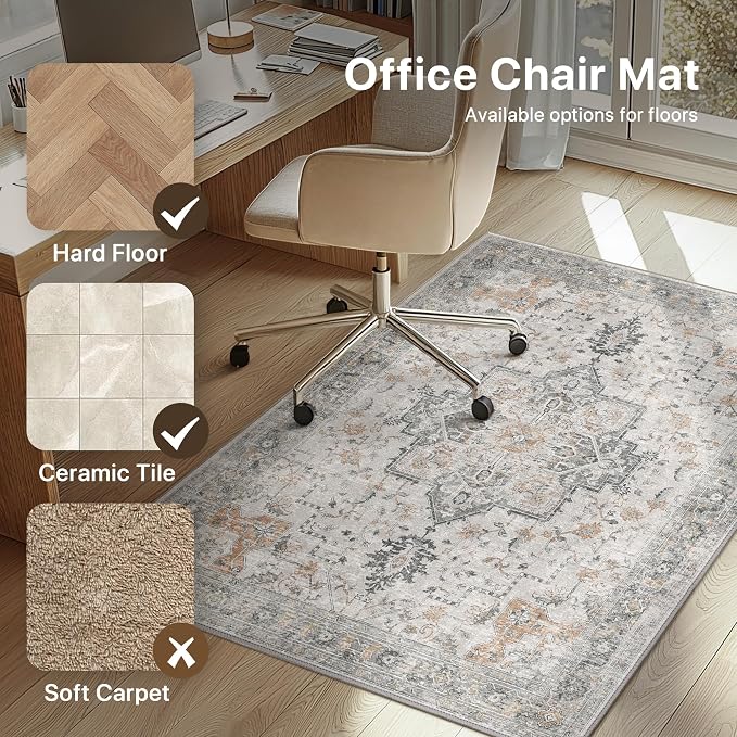 48"x60" Office Chair Mat for Hardwood Tile Floor, Under Desk Carpet Protector - Image 3