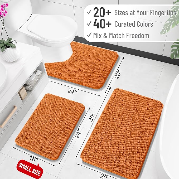 OLANLY Large Bathroom Rugs 44x32, Extra Soft Absorbent Chenille Bath Rugs - Image 2
