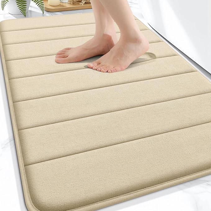 OLANLY Memory Foam Bath Mat 34x21, Super Soft Absorbent Bathroom Rugs, Quick Dry by OLANLY