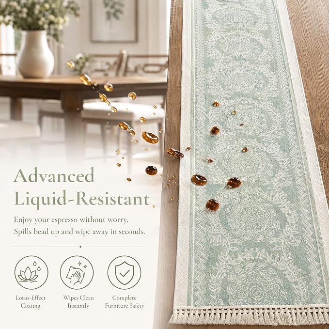 14x138 Medallion Table Runner Waterproof Rustic Farmhouse Macrame | Planning a - Image 2