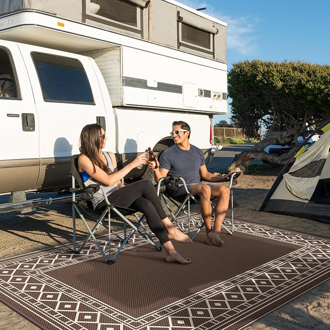 GENIMO Outdoor Rug Waterproof for Patio Decor, Outside Area Mat for Rv - Image 3