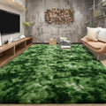 Tepook Fluffy Dark Green Rugs for Living Room Bedroom, 8x10 Soft Area Rug by Tepook