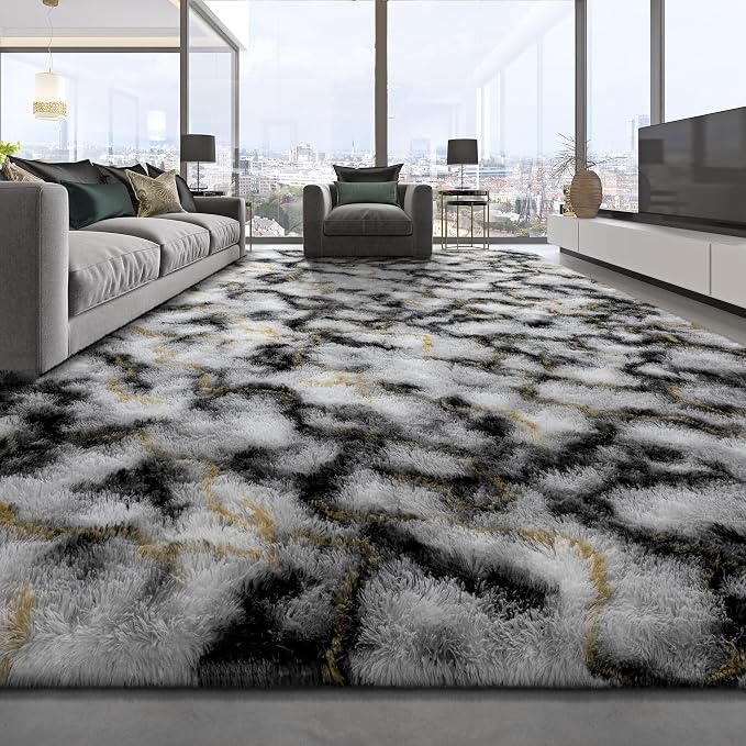 Deerhoo Shag Area Rug, 4 X 6 Tie-Dyed Plush Fuzzy Rugs - Image 2