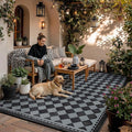HUGEAR Outdoor Waterproof Rug 6'x9' Plastic Straw Rugs Washable Reversible by HUGEAR
