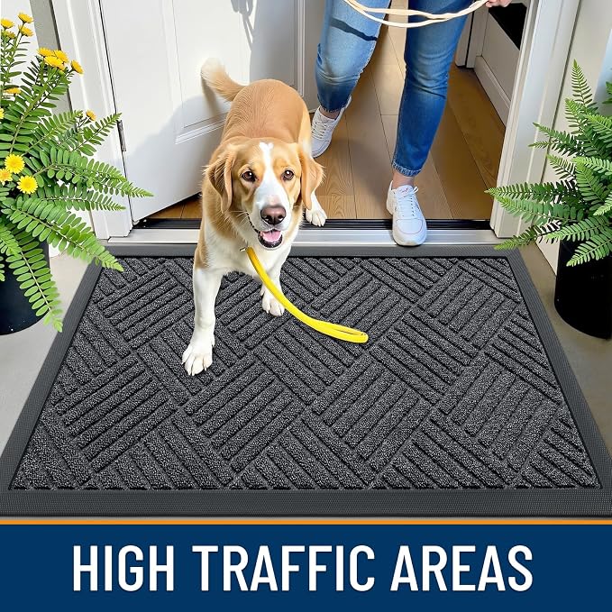 OLANLY Front Door Mat Outside Entrance 35x23, Heavy Duty Sturdy Natural Rubber - Image 5