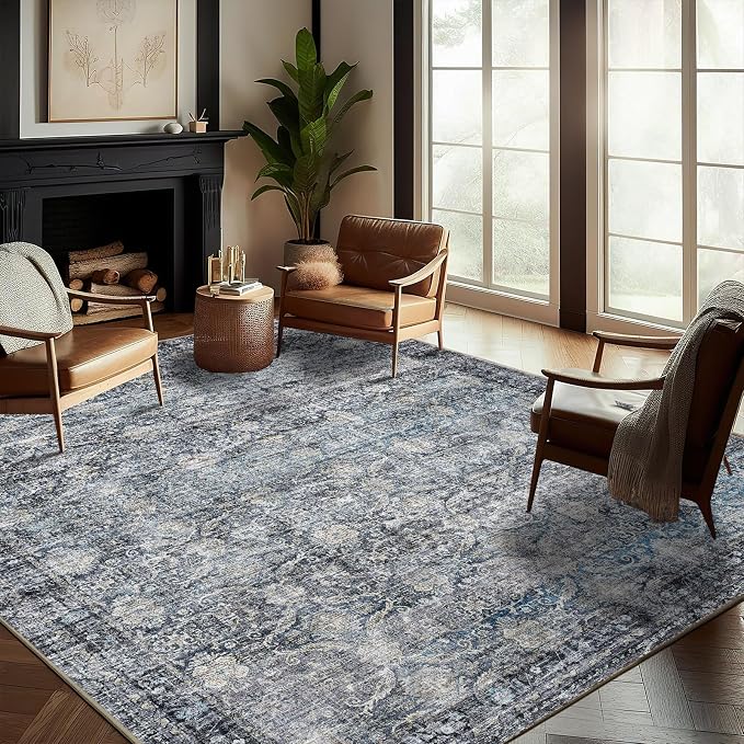CHAMPLANT Area Rug 6'x9' Washable Vintage Traditional Floor Cover Thin Retro by CHAMPLANT
