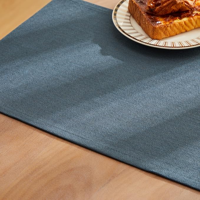 Rustic Cotton Linen Table Runner, 13x60 Inches Navy | Farmhouse Style Linen - Image 6