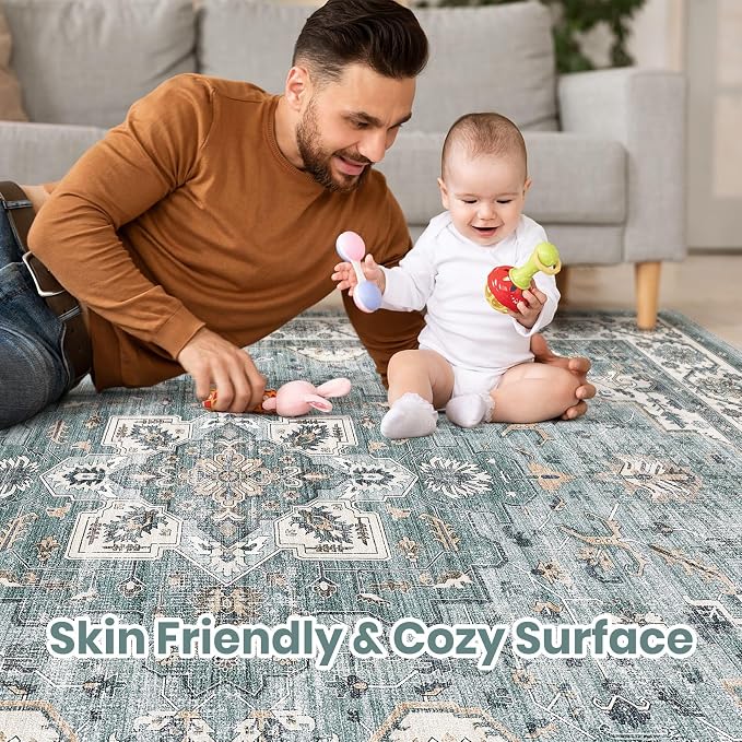 Vintage Living Room Area Rug 9x12 - Image 3