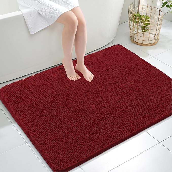 OLANLY Large Bathroom Rugs 40x32, Extra Soft Absorbent Chenille Bath Rugs by OLANLY