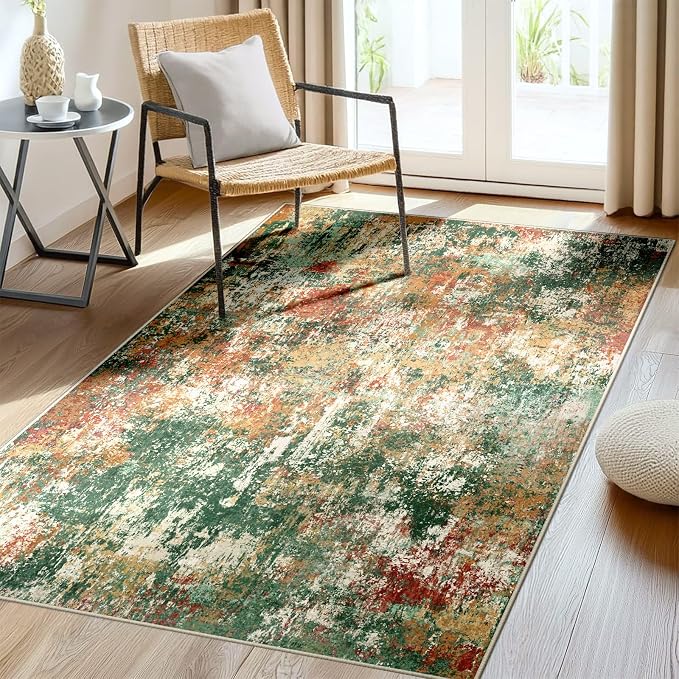 RELEANY Washable Area Rugs 3'x5' Non-Slip Modern Abstract Soft by RELEANY