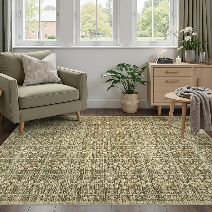 DCX 4x6 Neutral Rug, Kid & Pet Friendly by DCXWashableRug