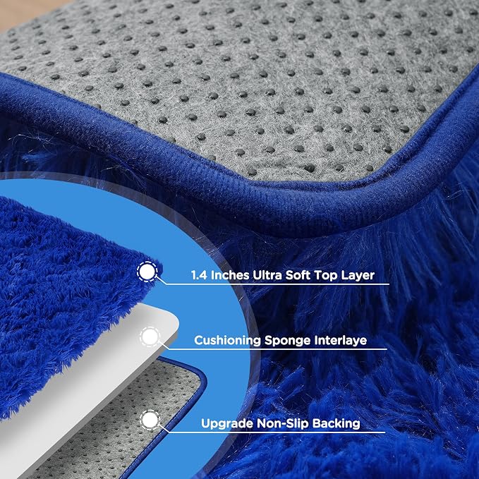 5x7 Blue Area Rugs for Living Room, Fluffy Shag Rug for Bedroom Boys Kids - Image 7