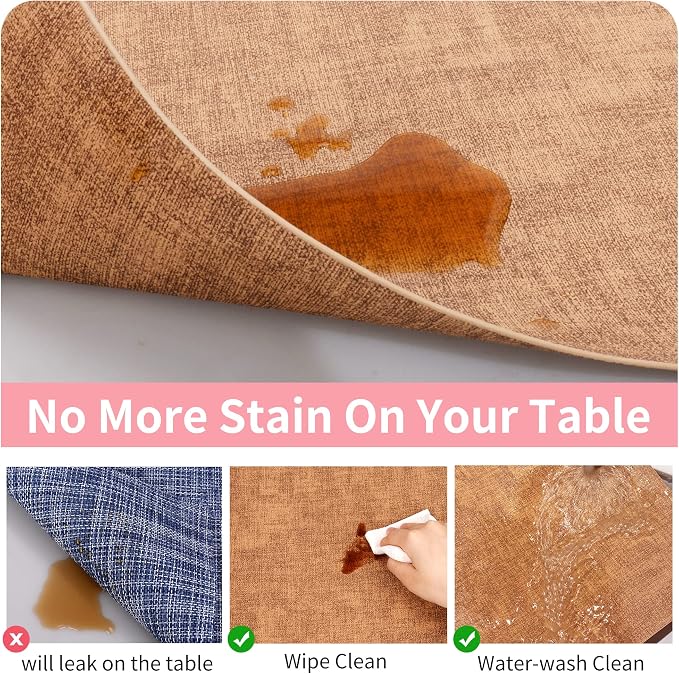 Maxpearl Faux Leather Placemats Set of 4, Suitable - Image 2