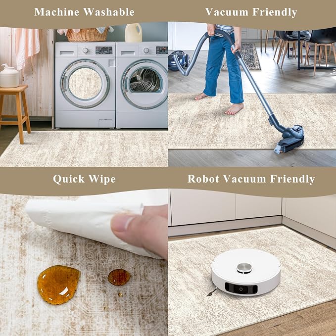 4 Piece Washable Kitchen Rug Set, Non Slip Kitchen Mats - Image 6