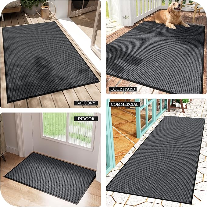 Front Door Mat 35"x23", Heavy Duty Low Profile Door Mat Indoor Entrance - Image 8
