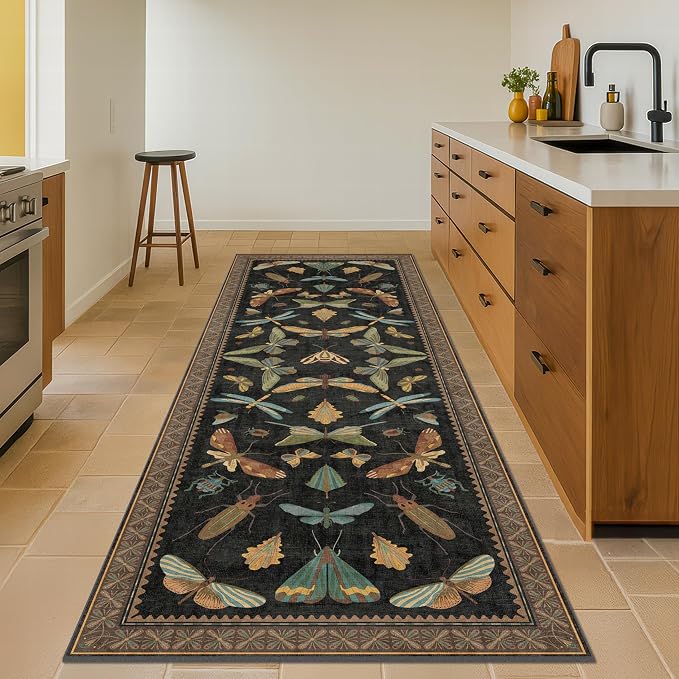 Dark Black Boho 2x10 Rug Runners - Image 3
