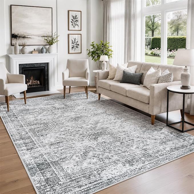 6x9 Area Rugs for Living Room Rug Washable: Abstract Rug for Dining Room - Image 3