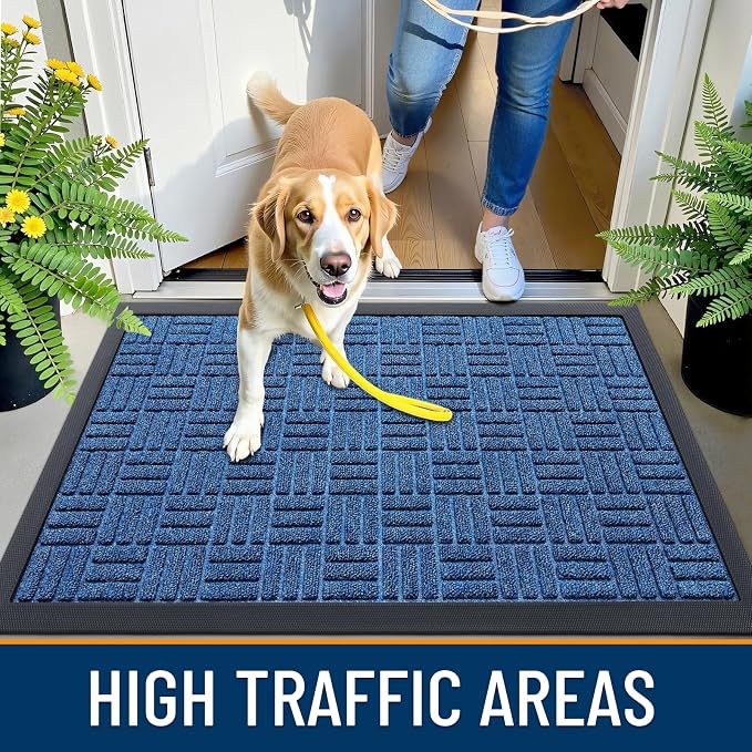 OLANLY Front Door Mat Outside Entrance 47x17, Heavy Duty Sturdy Natural Rubber - Image 5