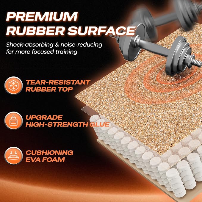 SUPERJARE 0.56'' Thick 12 Pcs 48 Sq Ft Rubber Top Exercise Equipment Mats - Image 5
