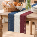Artoid Mode Blue Beige Red Farmhouse Rustic Table Runner 12x108 Inch | Holiday by ArtoidMode
