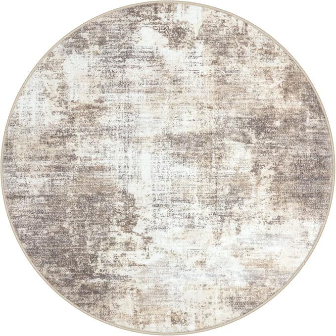 IOHOUZE Abstract Round Area Rug 6 Ft Washable Circle Rugs Large Round Rug Non - Image 10