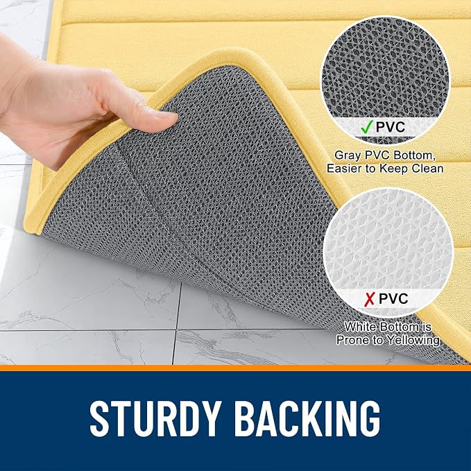 OLANLY Memory Foam Bath Mat 70x46, Super Soft Absorbent Bathroom Rugs, Quick Dry - Image 7