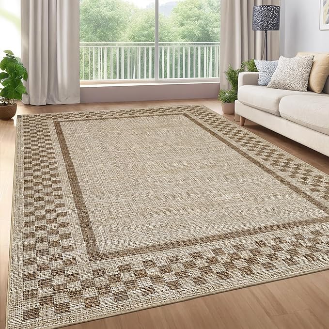 GarveeHome Area Rug 9x12 Living Room Rug Modern Bordered Soft Large Area Rugs - Image 2