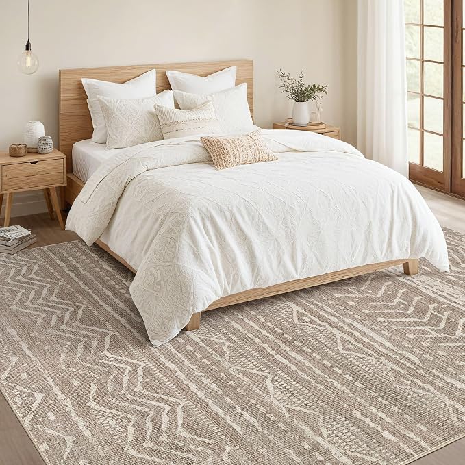 Nakagishi 6x10 Area Rugs Living Room: Washable Boho Large Neutral Soft - Image 5